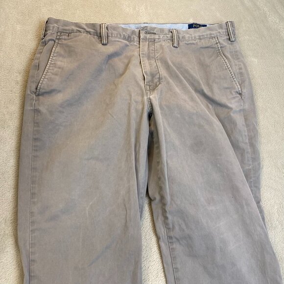 Polo Ralph Lauren Mens Chino Pants 38x32 Stretch Straight Fit Beige Cotton Blend - Picture 8 of 16